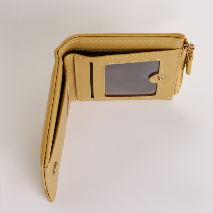 Кошелёк женский на кнопке, цвет жёлтый Кошелёк женский на кнопке, цвет жёлтый