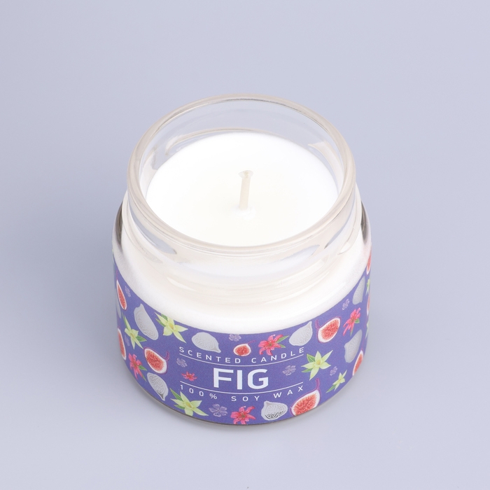 Свеча ароматическая в банке Свеча ароматическая в банке "Спелый инжир", совый воск, 80 г