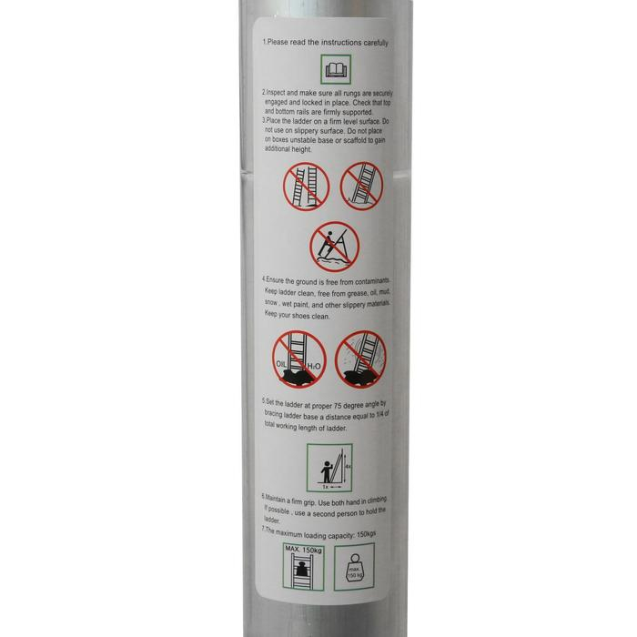 Лестница телескопическая ТУНДРА, алюминиевая, 7 ступеней, 2 м