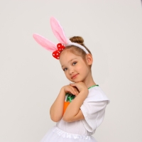 Карнавальный костюм &laquo;Зайка белая с ободком&raquo;, рост 98-128 см