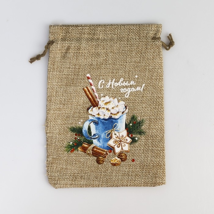 Мешок с термонаклейкой «Тёплых праздников», 13 х 18 см +/- 1.5 см, Новый год Мешок с термонаклейкой «Тёплых праздников», 13 х 18 см +/- 1.5 см, Новый год