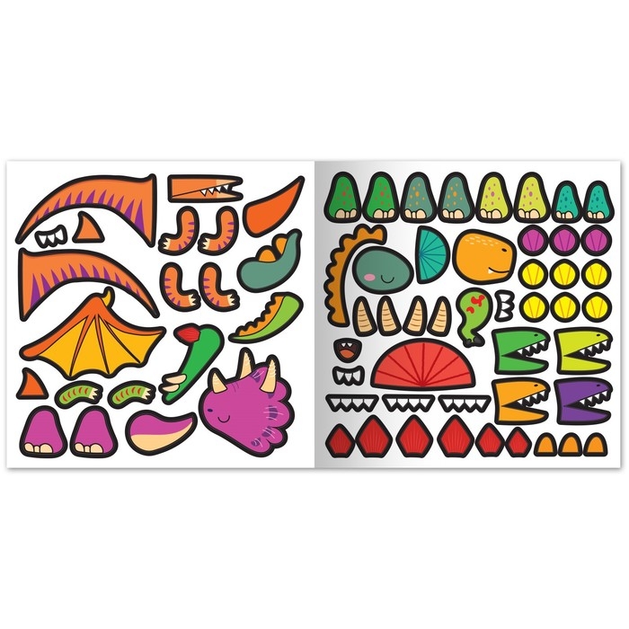 Книга с многоразовыми наклейками &laquo;Крутозавры&raquo;, 12 стр., с маркером, 20 глазок