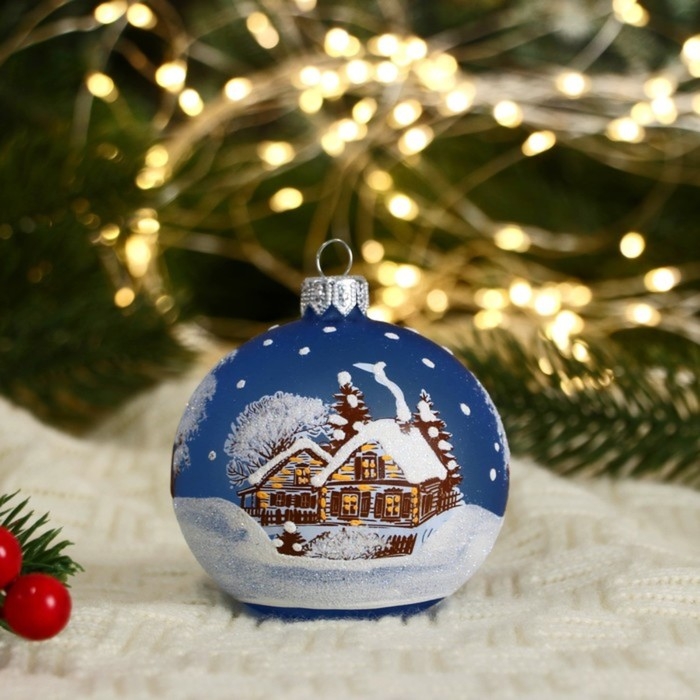 Шар "Зимний  2 "     8,5 см, микс