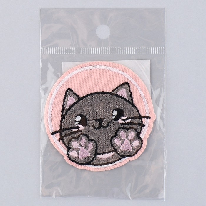 Термонаклейка на одежду &laquo;Котик&raquo;, диам. 6,4 см