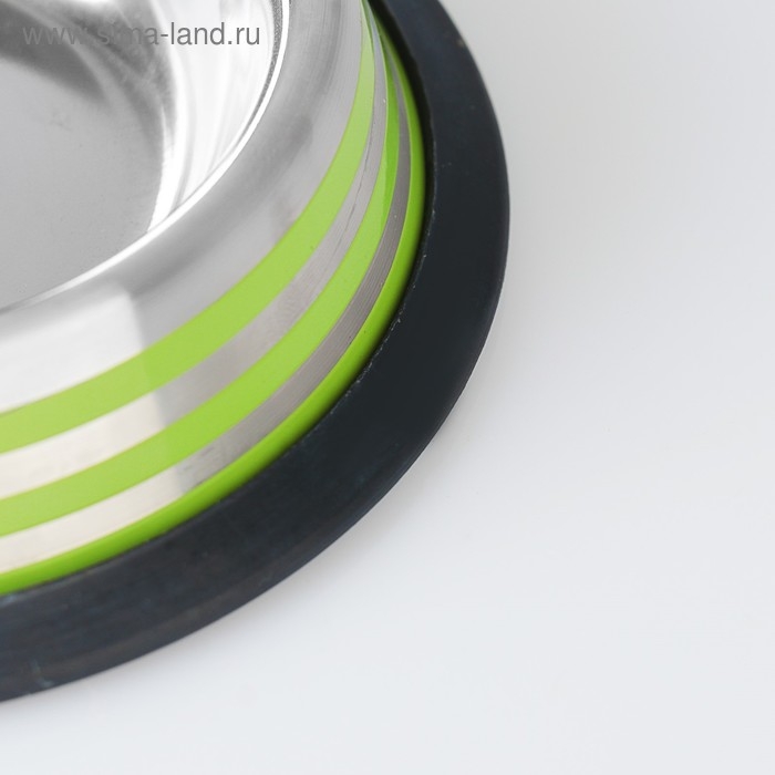 Миска с нескользящим основанием с цветными полосками, 230 мл, зелёная Миска с нескользящим основанием с цветными полосками, 230 мл, зелёная
