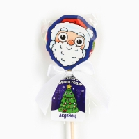 Леденец диск в пакете на палочке &laquo;Весёлого нового года&raquo; вкус яблоко 15 г