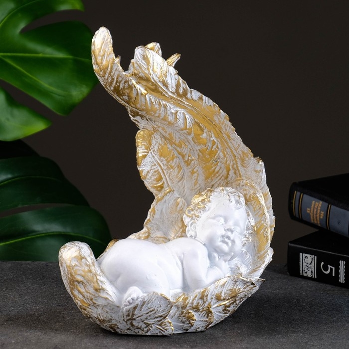 Подсвечник Подсвечник "Ангелочек спит на крыле" 23см