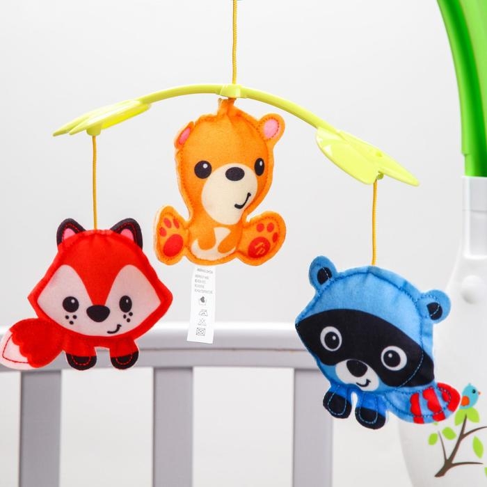 Мобиль музыкальный на кроватку &laquo;Тропический лес. Совушка&raquo;, 3 игр., на батарейках, съемный муз.блок