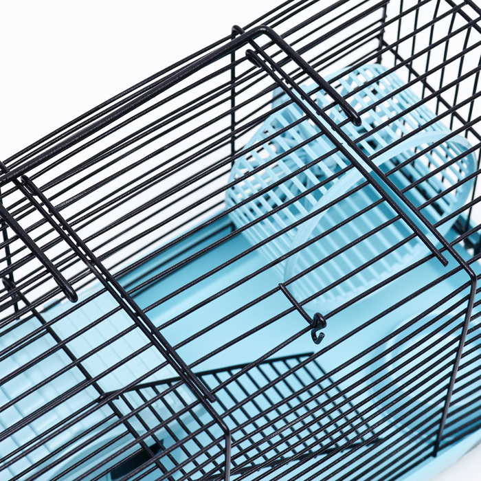 Клетка-мини для грызунов "Пижон" №2, укомплектованная, 27 х 15 х 16 см, бирюзовая