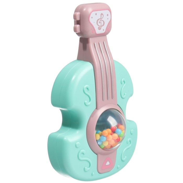 Погремушка «Гитара», 12 см, цвет МИКС, Крошка Я Погремушка «Гитара», 12 см, цвет МИКС, Крошка Я