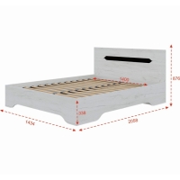 Кровать Вега 1400 с ортопед.осн, с/м 1400х2000, Крафт белый/Венге