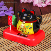 Маятник пластик от солнечной батареи "Кот Манэки-нэко с деревом" чёрный 8х10х6 см Маятник пластик от солнечной батареи "Кот Манэки-нэко с деревом" чёрный 8х10х6 см