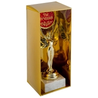 Кубок наградная фигура Ника с вкладышем «Ты лучшая», 18 х 7 см, пластик, подставка камень, золото, 18 х 7 см Кубок наградная фигура Ника с вкладышем «Ты лучшая», 18 х 7 см, пластик, подставка камень, золото, 18 х 7 см