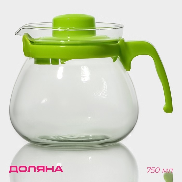Чайник стеклянный заварочный Доляна &laquo;Лягушонок&raquo;, 750 мл