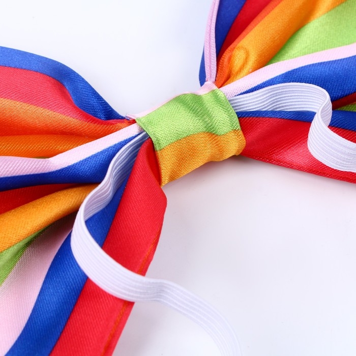 Карнавальный бант на резинке, горизонтальные полоски Карнавальный бант на резинке, горизонтальные полоски