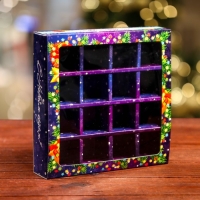 Новый год. Упаковка для конфет 16 шт &laquo;Яркий Новый Год&raquo;, 17,7 х 17,7 х 3,8 см