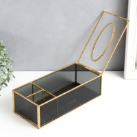 Шкатулка стекло салфетница и подставка "Затемнённая" 7,5х11,5х25,5 см Шкатулка стекло салфетница и подставка "Затемнённая" 7,5х11,5х25,5 см