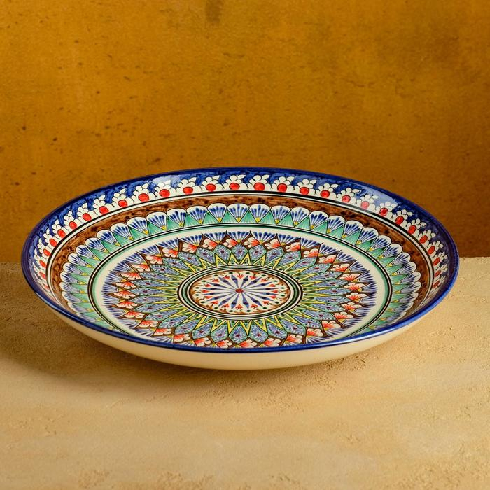 Ляган Риштанская Керамика Ляган Риштанская Керамика "Узоры", 31 см, синий