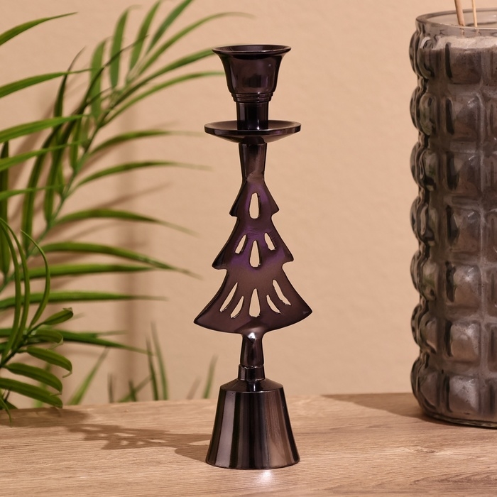 Подсвечник с колокольчиком "Ёлочка" 20 см, металл