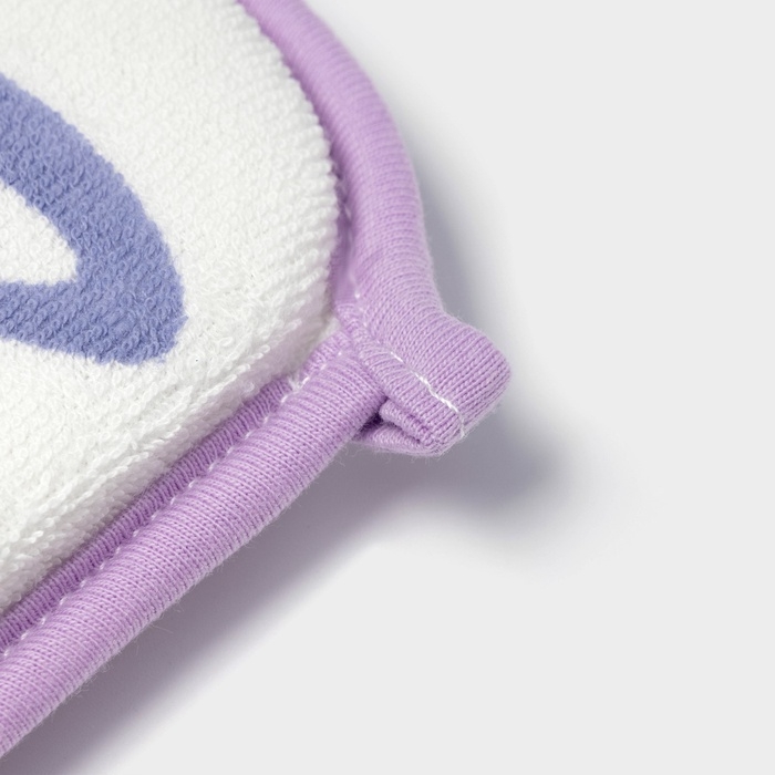 Мочалка детская для купания Доляна «Котёнок», 12×8 см, фиолетовый Мочалка детская для купания Доляна «Котёнок», 12×8 см, фиолетовый