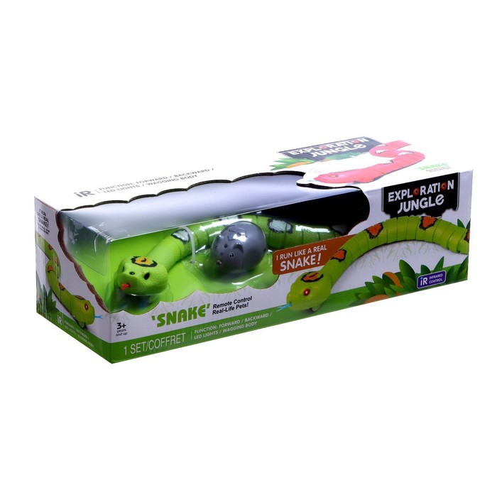 Змея радиоуправляемая «Джунгли», работает от аккумулятора, цвет зеленый Змея радиоуправляемая «Джунгли», работает от аккумулятора, цвет зеленый