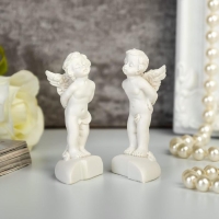 Сувенир полистоун "Ангелочки поцелуй на сердце" набор 2 шт 6х4х3,5 см Сувенир полистоун "Ангелочки поцелуй на сердце" набор 2 шт 6х4х3,5 см