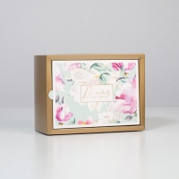 Коробка подарочная складная, упаковка, &laquo;Цветочная&raquo;, 20 х 15 х 10 см