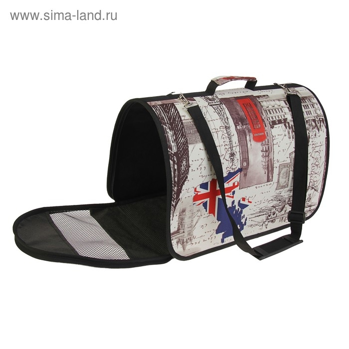 Сумка - переноска для животных "Лондон", 46 х 28,5 х 29 см, микс цветов
