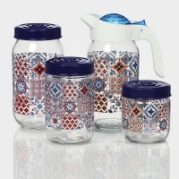 Банка стеклянная для сыпучих продуктов &laquo;Мозаика&raquo;, 425 мл