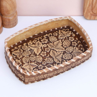 Сухарница &laquo;Ягодки&raquo;, прямоугольная, 14&times;21&times;4 см, береста