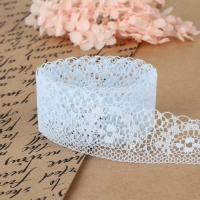 Кружево капроновое, 35 мм &times; 10 &plusmn; 1 м, цвет голубой