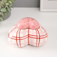 Шкатулка керамика "Розовое сердце в горошек, в клеточку" 15,7х15,3х8,2 см Шкатулка керамика "Розовое сердце в горошек, в клеточку" 15,7х15,3х8,2 см