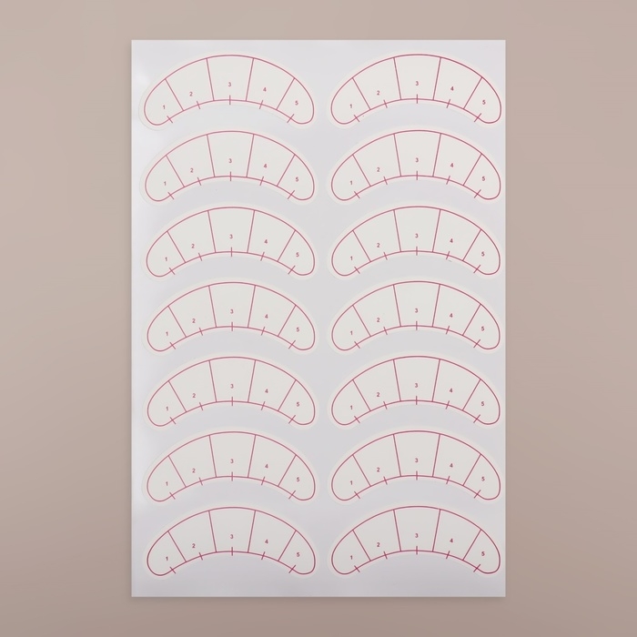 Патчи для изоляции нижних ресниц и макияжа, с разлиновкой, набор - 10 листов