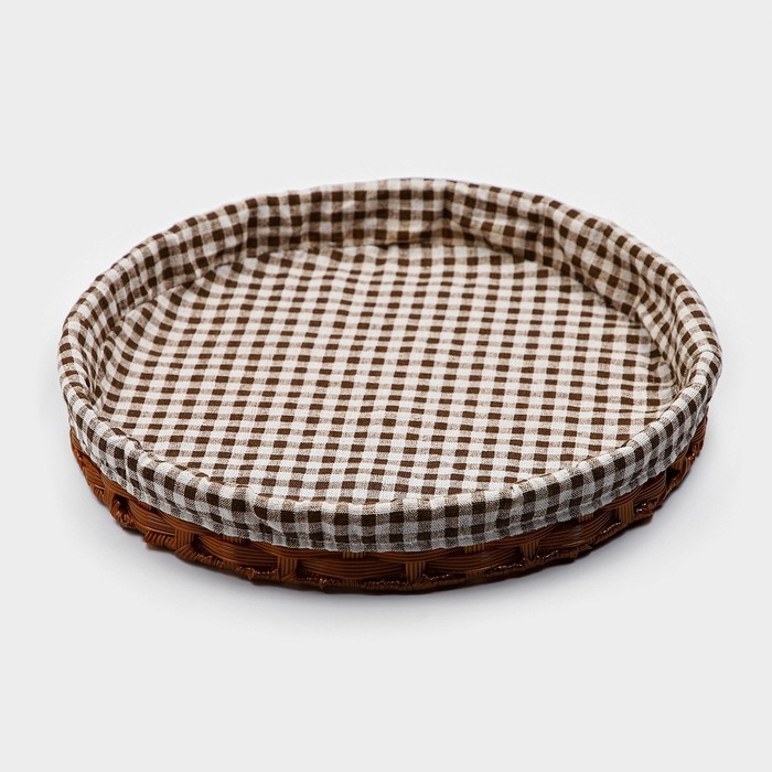 Корзинка для подачи Доляна &laquo;Домашний уют&raquo;, d=35,5 см, цвет коричневый