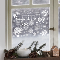 Наклейки для окон &laquo;Ёлочные игрушки&raquo;, многоразовая, 33 х 50 см, Новый год