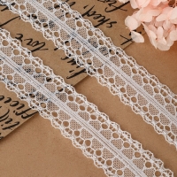Кружево капроновое, 28 мм &times; 10 &plusmn; 1 м, цвет белый