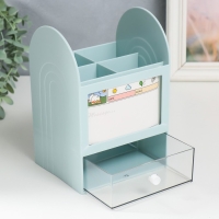 Шкатулка-органайзер пластик "Лаконичность" голубая 12х14,2х21 см Шкатулка-органайзер пластик "Лаконичность" голубая 12х14,2х21 см