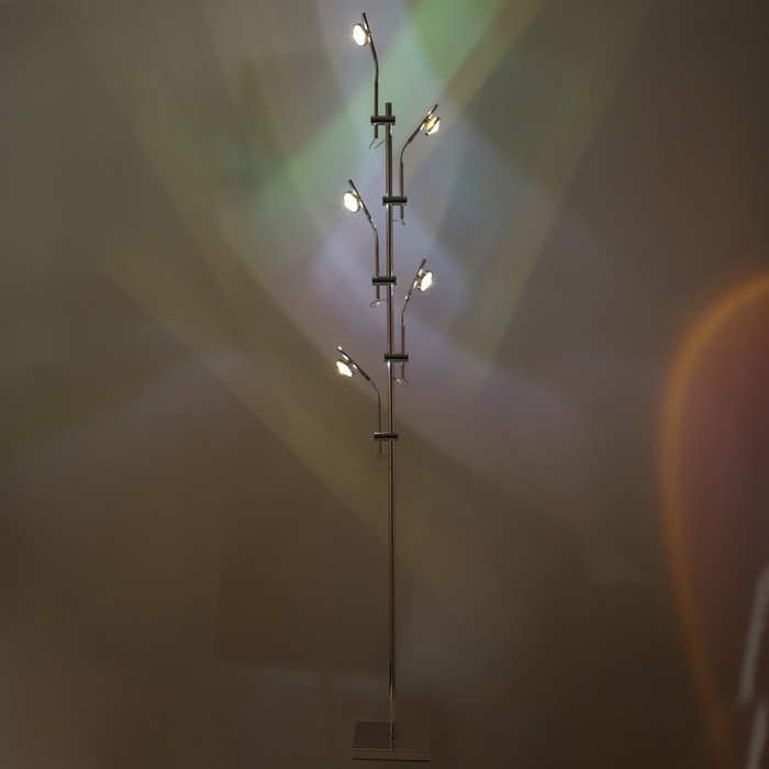 Торшер "Зигзаг" 15Вт 5хLED 4000К хром 40х40х180 см