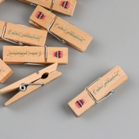 Декор для творчества дерево "Прищепка - С днём рождения!" набор 10 шт Декор для творчества дерево "Прищепка - С днём рождения!" набор 10 шт