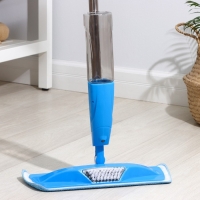 Швабра для мытья пола с распылителем и щёткой Доляна, насадка из микрофибры 42&times;14 см, стальная ручка 120 см, цвет МИКС