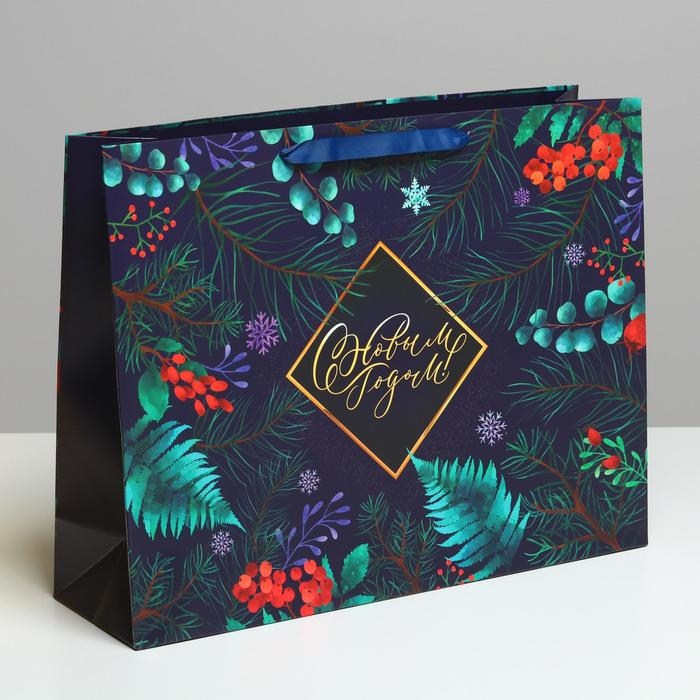 Пакет подарочный новогодний ламинированный «Роскошь волшебства», L 40 х 31 х 11,5 см, Новый год Пакет подарочный новогодний ламинированный «Роскошь волшебства», L 40 х 31 х 11,5 см, Новый год
