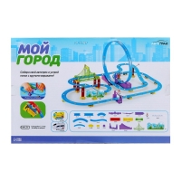 Детский автотрек «Мой город» работает от батареек, 82 детали, цвет поезда белый Детский автотрек «Мой город» работает от батареек, 82 детали, цвет поезда белый