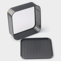 Форма для выпечки Доляна &laquo;Элин. Квадрат&raquo;, 21,5&times;6,5 см, съёмное дно, антипригарное покрытие, цвет чёрный