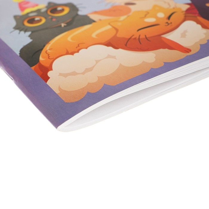 Альбом для рисования А4, 32 листа на скрепке "Друзья", обложка мелованный картон, внутренний блок офсет 100 г/м&sup2;