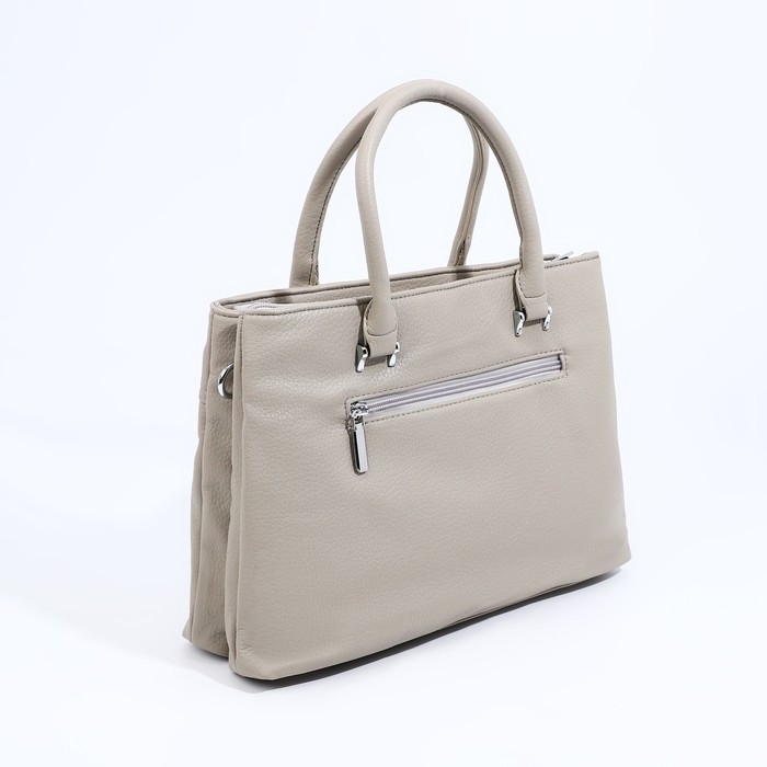 Сумка-тоут на молнии, 2 наружных кармана, цвет серый Сумка-тоут на молнии, 2 наружных кармана, цвет серый