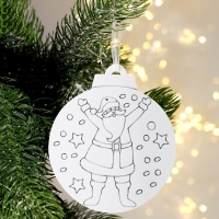 Ёлочное украшение под раскраску &laquo;Радость&raquo; 4 шт., кисть