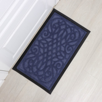 Коврик влаговпитывающий придверный с окантовкой Доляна &laquo;Вензель&raquo;, 45&times;75 см, цвет МИКС