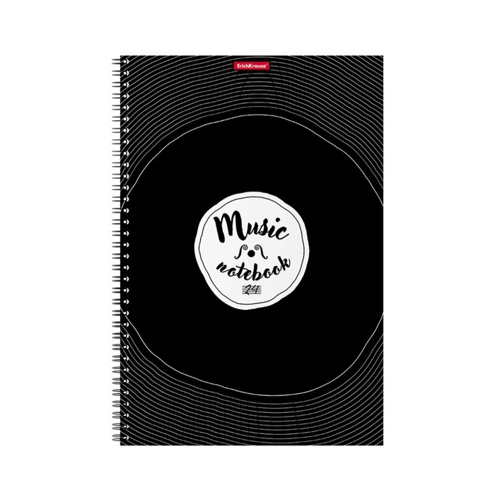 Тетрадь для нот А4 на спирали, 24 листа, ErichKrause Just Music, вертикальная ориентация, обложка мелованный картон, блок офсет 100% белизна, с принтом Тетрадь для нот А4 на спирали, 24 листа, ErichKrause Just Music, вертикальная ориентация, обложка мелованный картон, блок офсет 100% белизна, с принтом