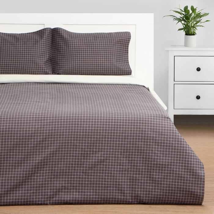 Постельное бельё Этель 1,5 сп Graphite cage 150х215см, 150х225см, 50х70&plusmn; 3см-2 шт, новосатин