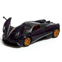 Машина металлическая, инерционная, 1:24,открываются двери, капот, багажник, световые и звуковые эффекты, цвет фиолетовый